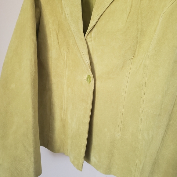 Relativity 100% Suede lime green citrine blazer XL - Picture 5 of 9